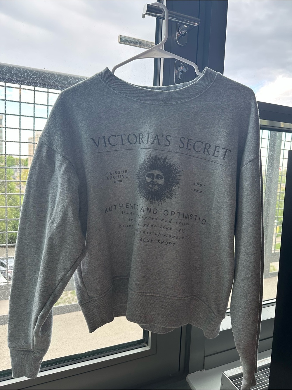 Victoria's Secret Gray Graphic Crewneck Sweatshirt